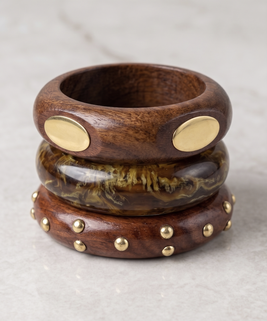 Amber Resin Fusion & Wooden Stack